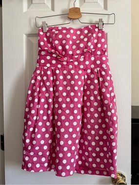 Polka Dot Strapless Ruffle Bubble Mini Dress